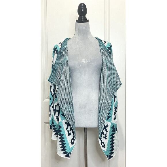 B Sharp Women’s Open Front Cardigan Top Western Navajo Tribal Aztec Dakota Sz S - Picture 9 of 13